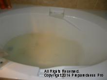 Raw sewage creeps into the bathtub 